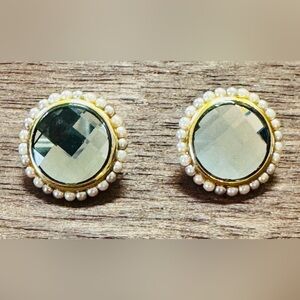 Vintage Carolee faceted glass and faux pearl Earrings